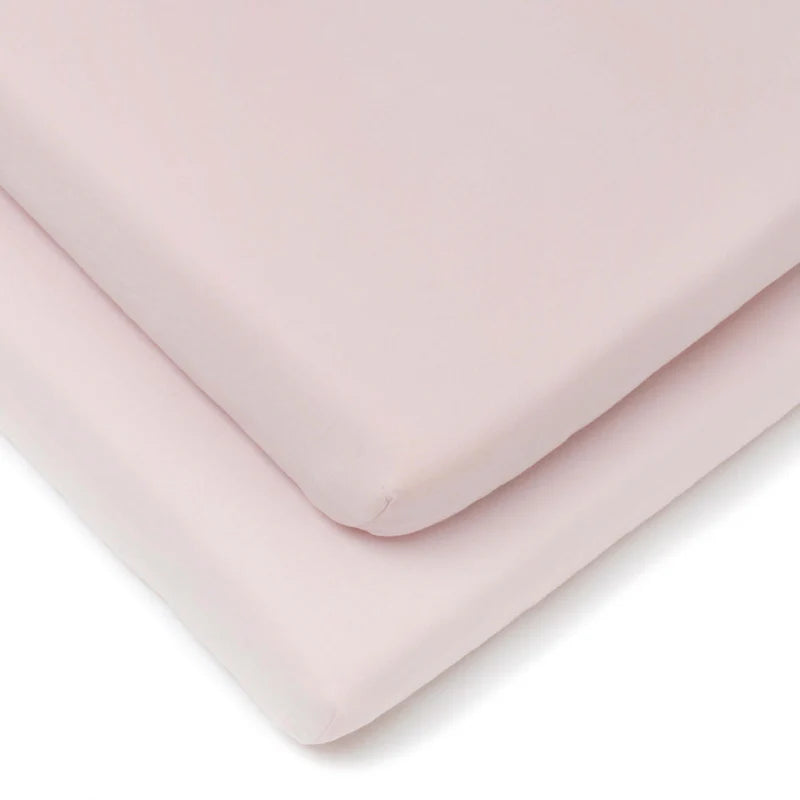 Clair-de-lune 2 Pack Fitted Cotton Cot Sheets - 120 x 60 cm 3 Colours