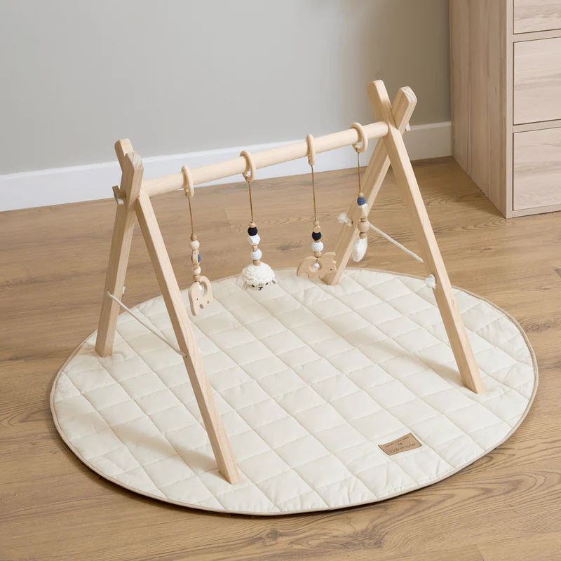 Clair-de-lune Organic Play Mat & Wooden Play Gym Set