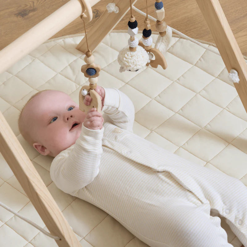 Clair-de-lune Organic Play Mat & Wooden Play Gym Set