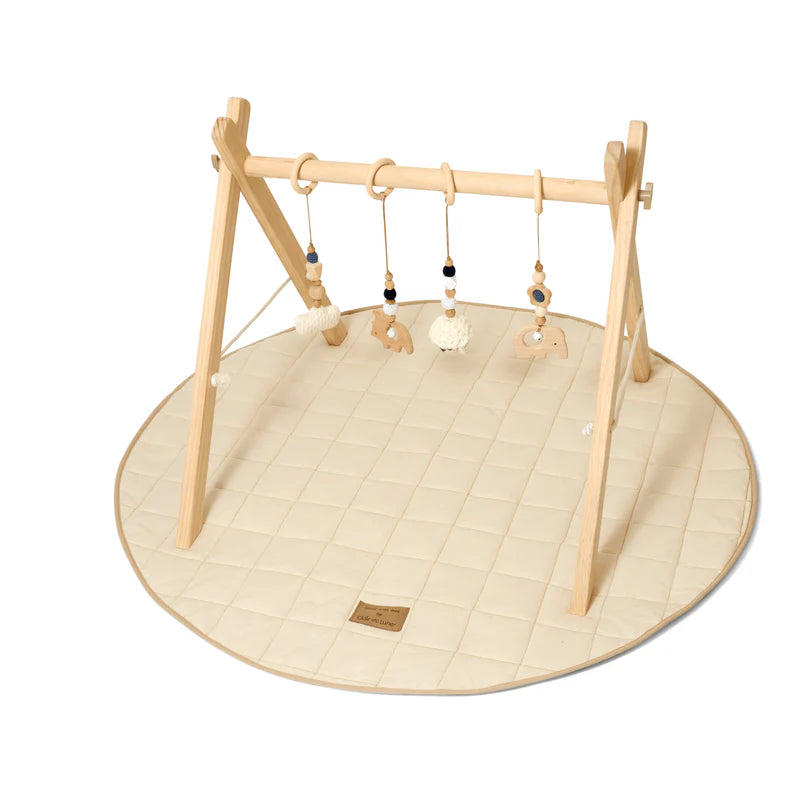 Clair-de-lune Organic Play Mat & Wooden Play Gym Set