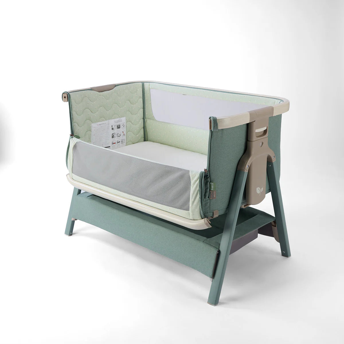 Tutti Bambini CoZee Air 2 Bedside Crib Whitewash Kelp