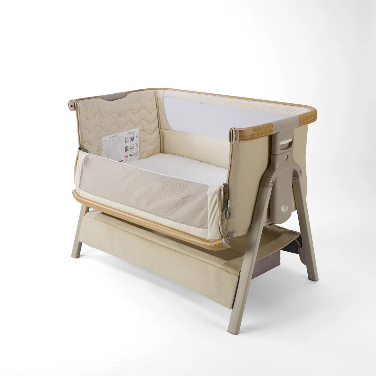 Tutti Bambini CoZee Air 2 Bedside Crib Toasted Oak and Sand