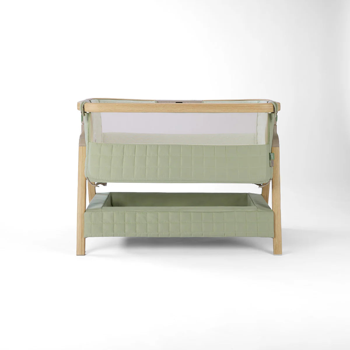 Tutti Bambini Cozee Sense Bedside Crib Drifted Oak and Eucalyptus
