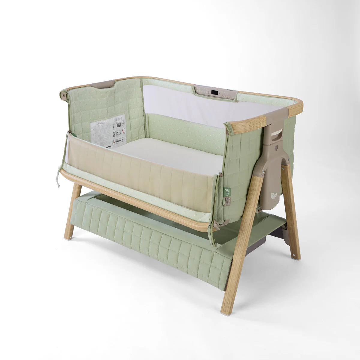 Tutti Bambini Cozee Sense Bedside Crib Drifted Oak and Eucalyptus