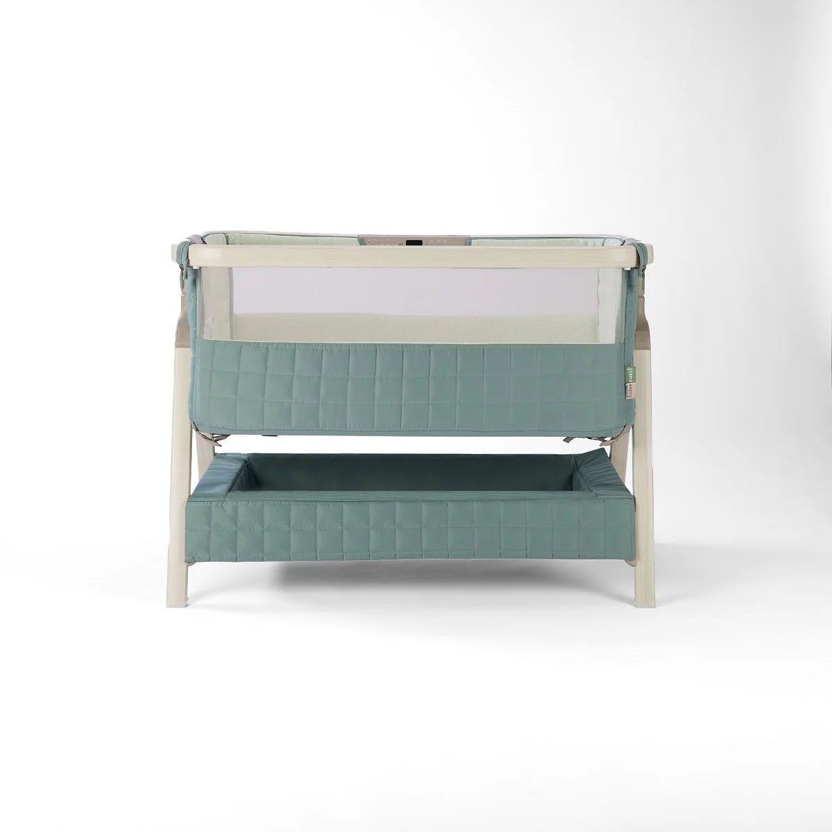Tutti Bambini Cozee Sense Bedside Crib Whitewash Kelp