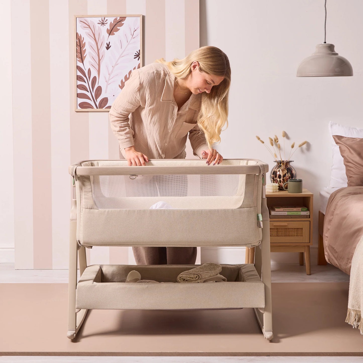 Tutti Bambini CoZee Air 2 Bedside Crib Soft Walnut & Cocoa