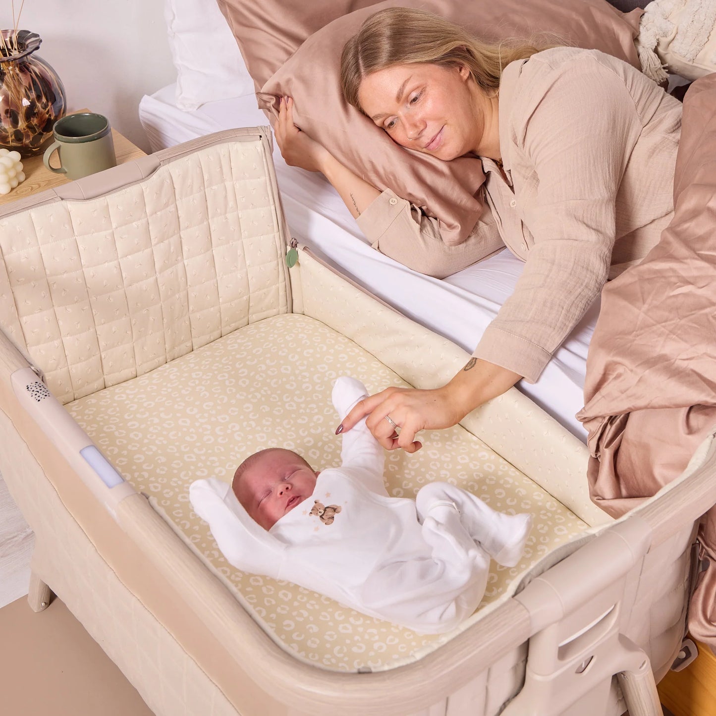 Tutti Bambini CoZee Air 2 Bedside Crib Soft Walnut & Cocoa