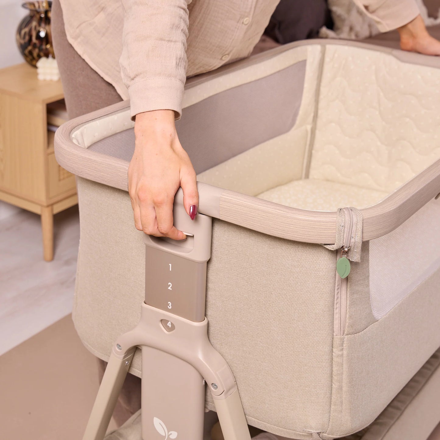 Tutti Bambini CoZee Air 2 Bedside Crib Soft Walnut & Cocoa