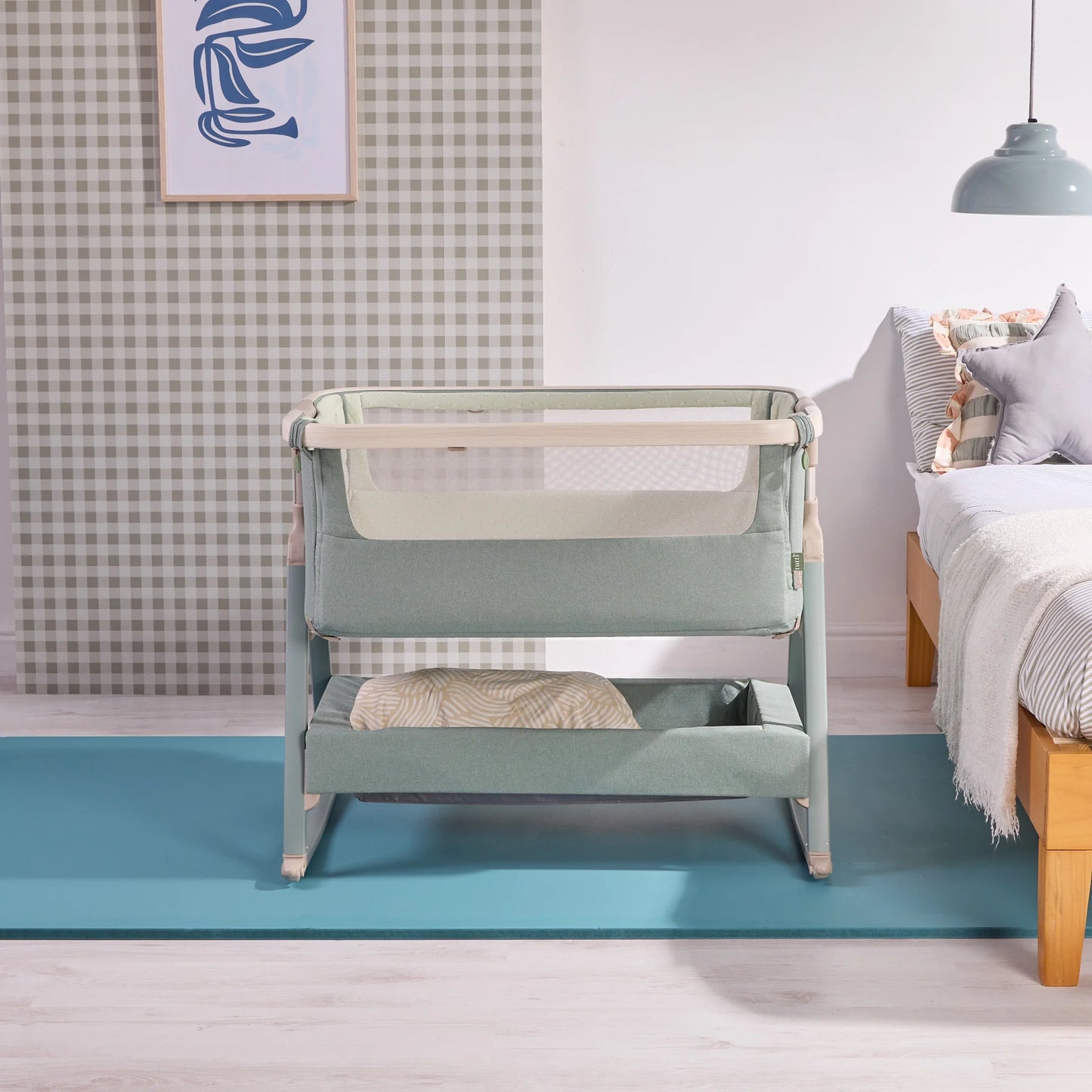 Tutti Bambini CoZee Air 2 Bedside Crib Whitewash Kelp
