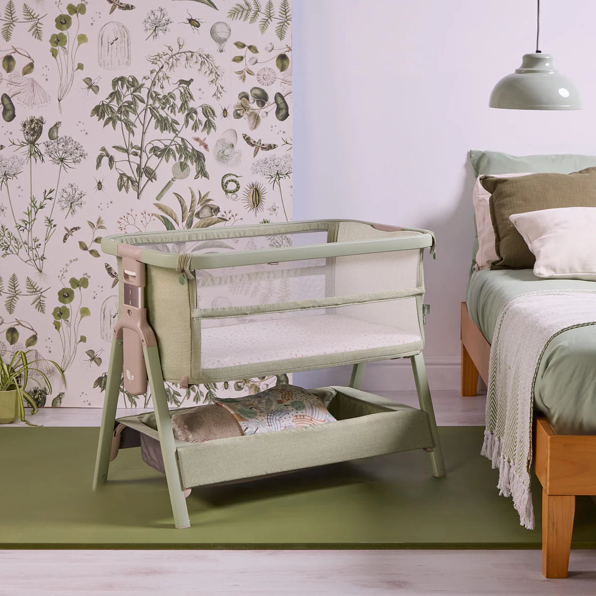 Tutti Bambini CoZee Zen Bedside Crib Eucalyptus