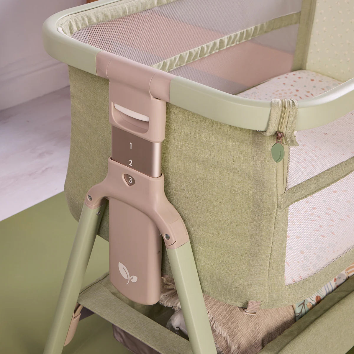 Tutti Bambini CoZee Zen Bedside Crib Eucalyptus