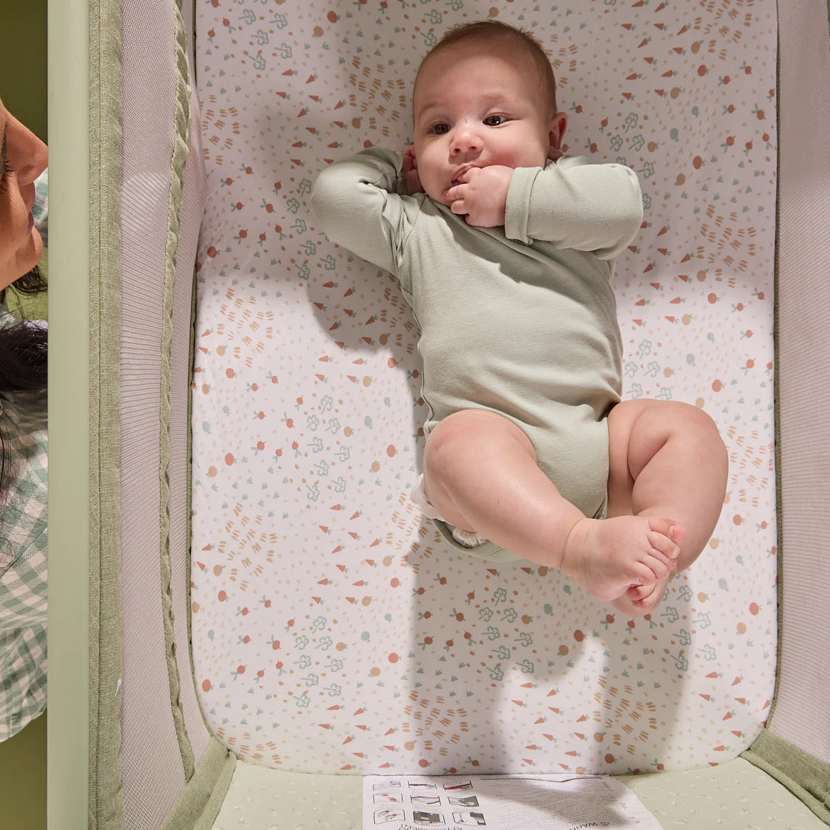 Tutti Bambini CoZee Zen Bedside Crib Eucalyptus
