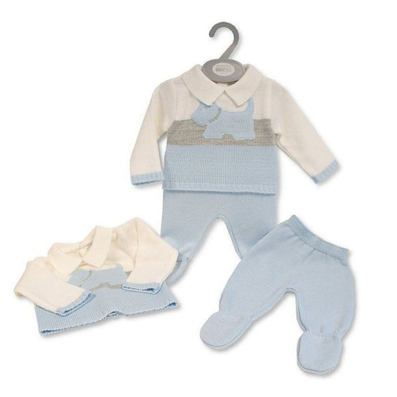 Nursery Time Knitted Baby Boys 2 pcs Set - Dog