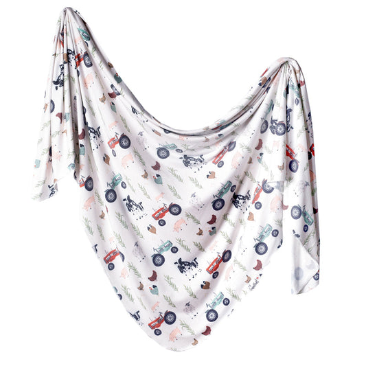 Copper Pearl Knitted Swaddle Blanket Jo