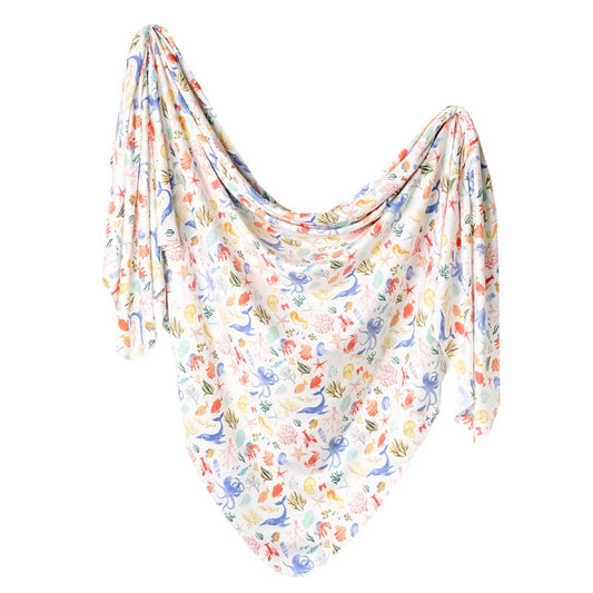 Copper Pearl Knitted Swaddle Blanket Nautical