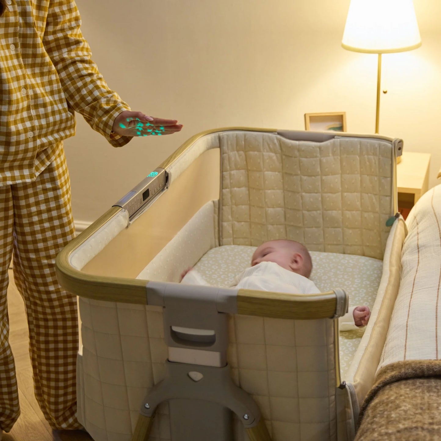 Tutti Bambini Cozee Sense Bedside Crib Toasted Oak / Sand