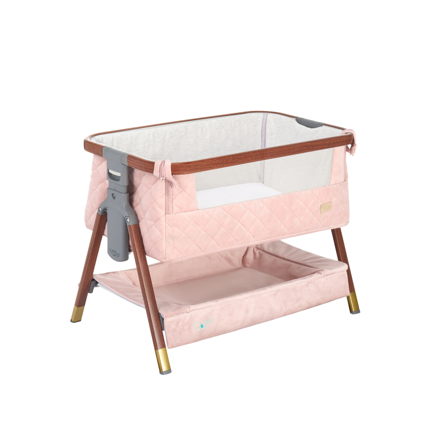 Tutti Bambini CoZee Luxe Mini Me Crib - Walnut & Blush