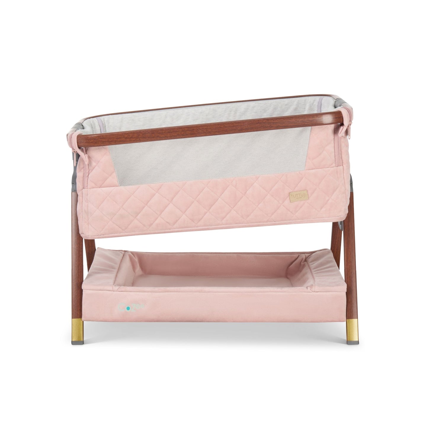 Tutti Bambini CoZee Luxe Mini Me Crib - Walnut & Blush