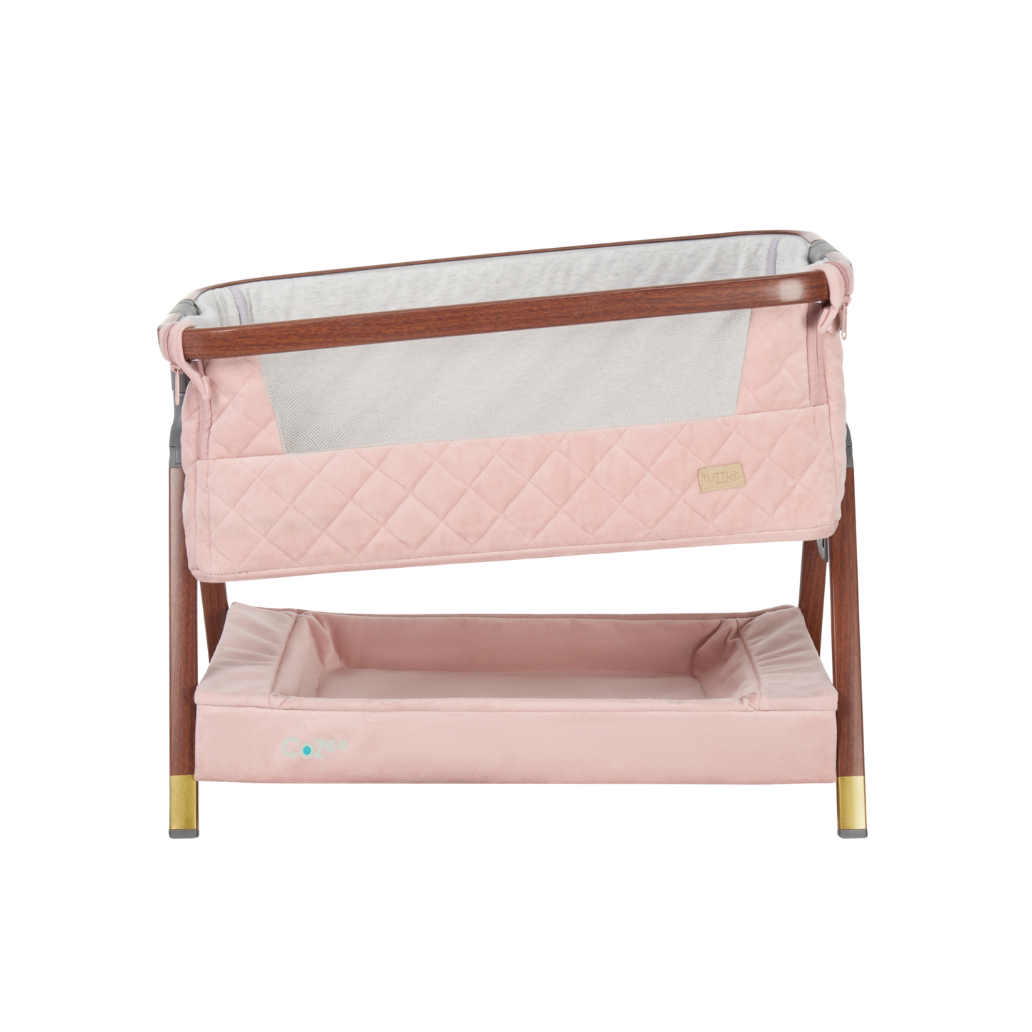 Tutti Bambini CoZee Luxe Mini Me Crib - Walnut & Blush