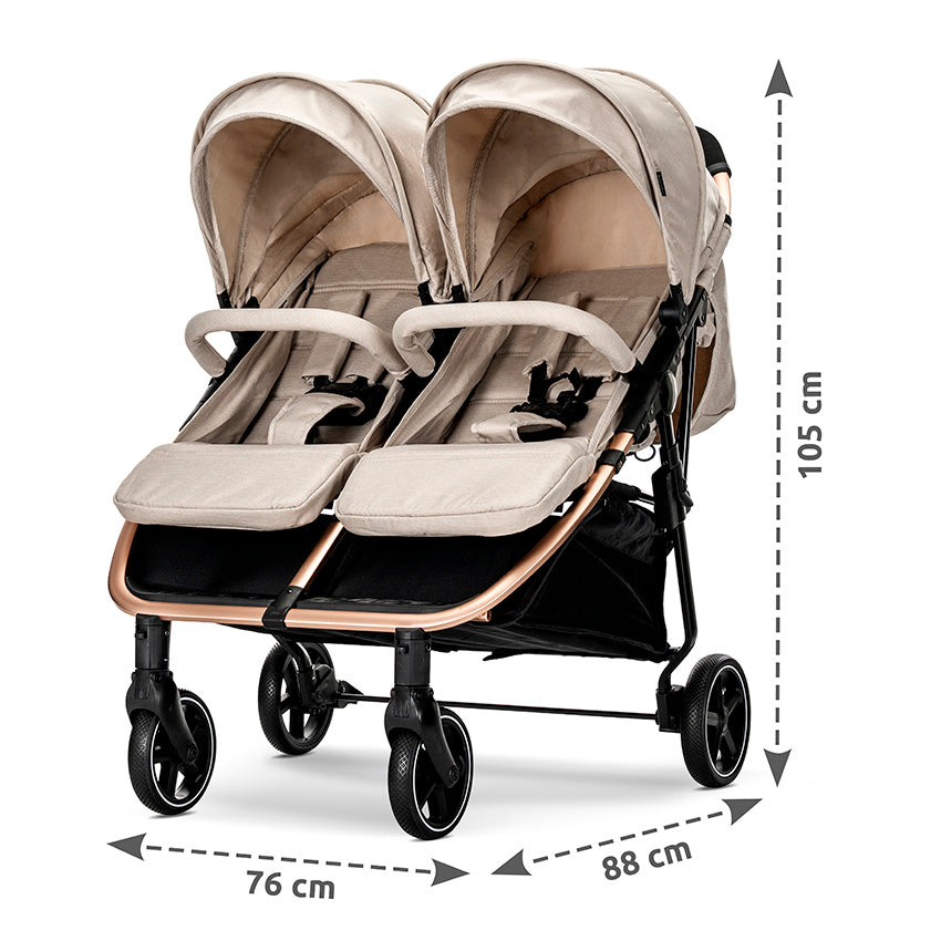 Lorelli Duo Twin Stroller - Cool Grey