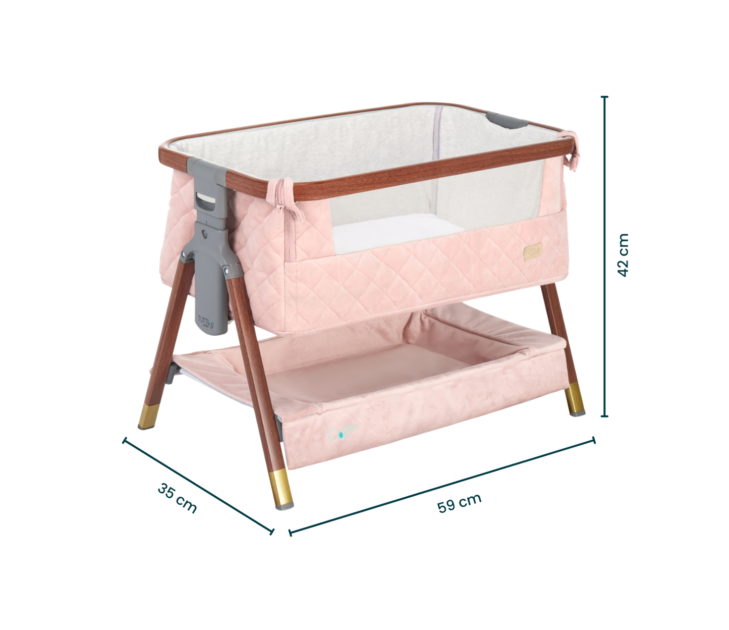 Tutti Bambini CoZee Luxe Mini Me Crib - Walnut & Blush