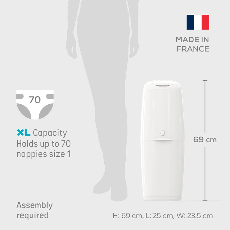 Angelcare Classic XL Nappy Bin Starter With 4 Pk Refills