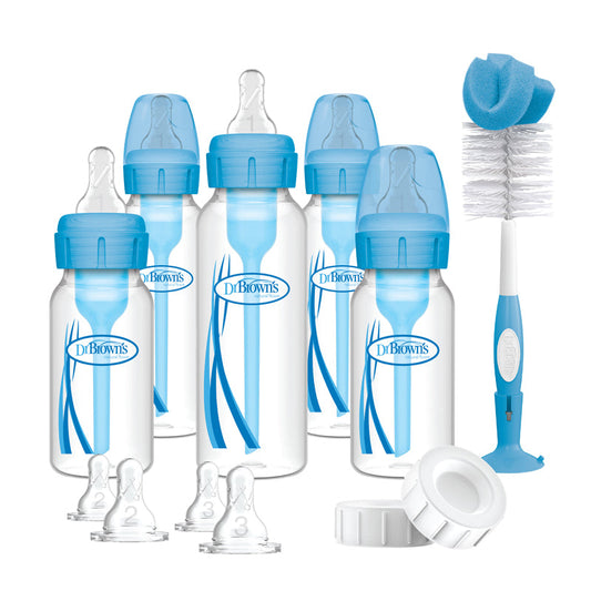 Dr Brown's Anti-Colic Options+ Narrow Neck Blue Baby Bottle Gift Set