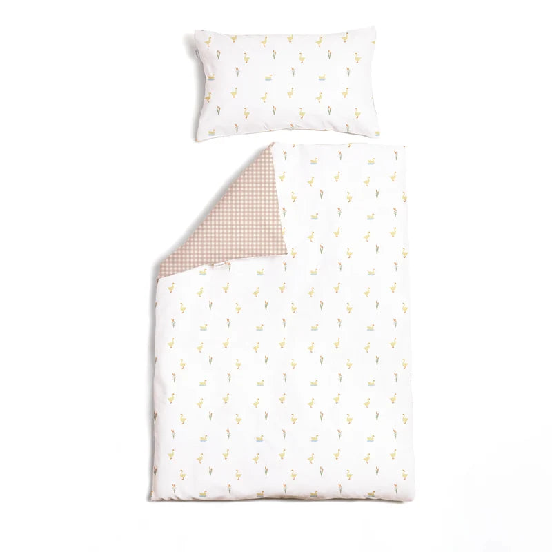 Clair-de-lune Reversible Little Duckling Cot Bed Duvet Cover and Pillowcase Set