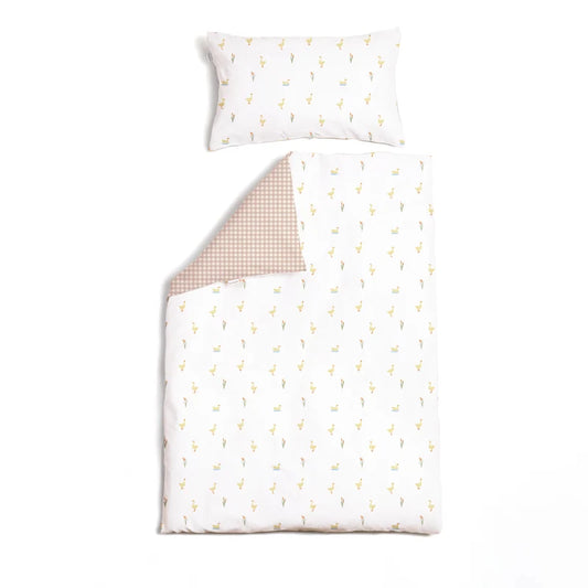 Clair-de-lune Reversible Little Duckling Cot Bed Duvet Cover and Pillowcase Set