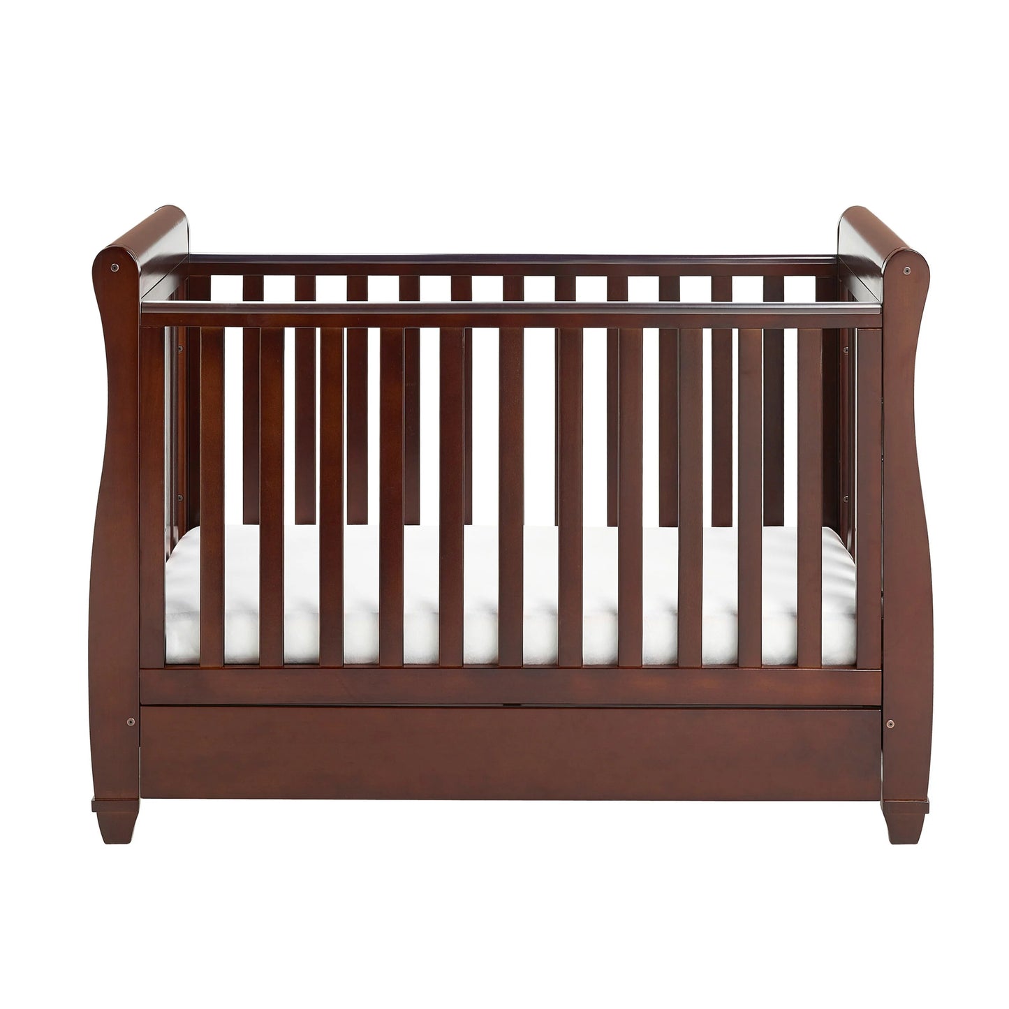 Babymore Eva Sleigh Drop Side Cot Bed – Brown