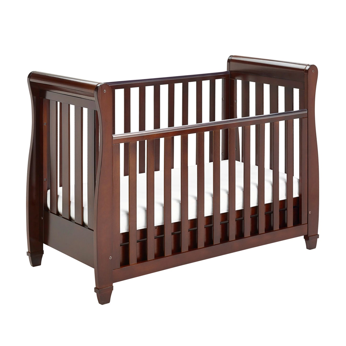 Babymore Eva Sleigh Drop Side Cot Bed – Brown