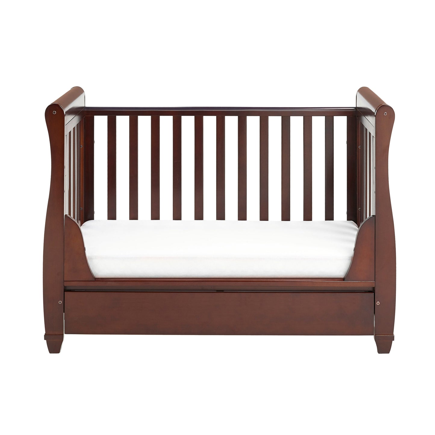 Babymore Eva Sleigh Drop Side Cot Bed – Brown