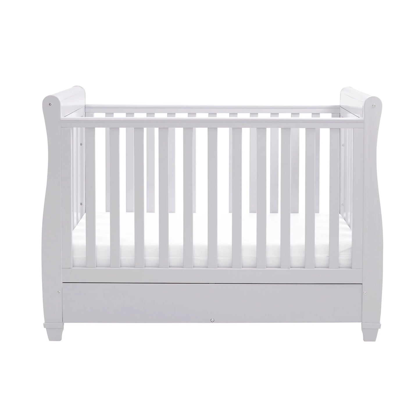 Babymore Eva Sleigh Drop Side Cot Bed – Grey
