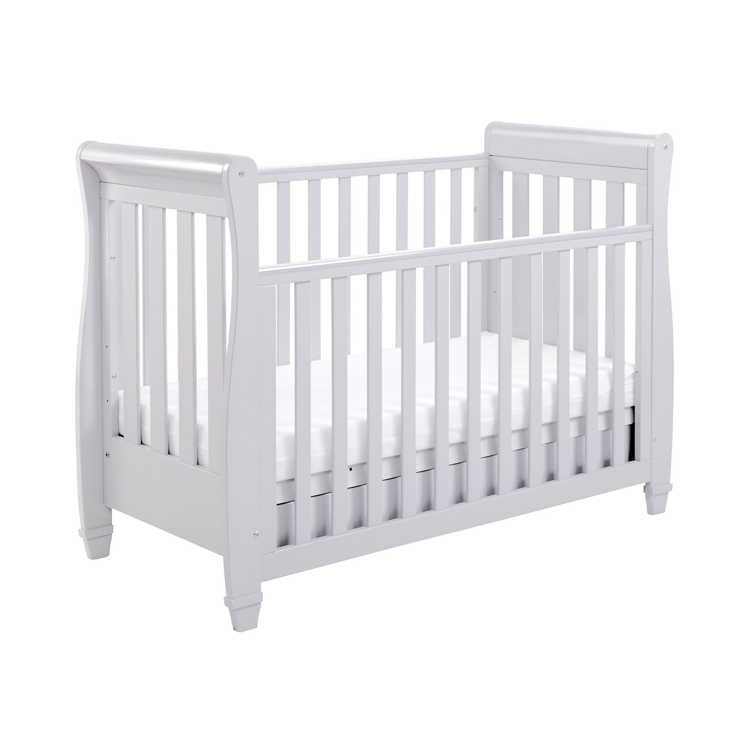 Babymore Eva Sleigh Drop Side Cot Bed – Grey