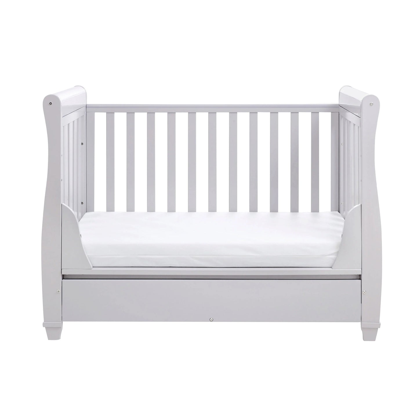 Babymore Eva Sleigh Drop Side Cot Bed – Grey