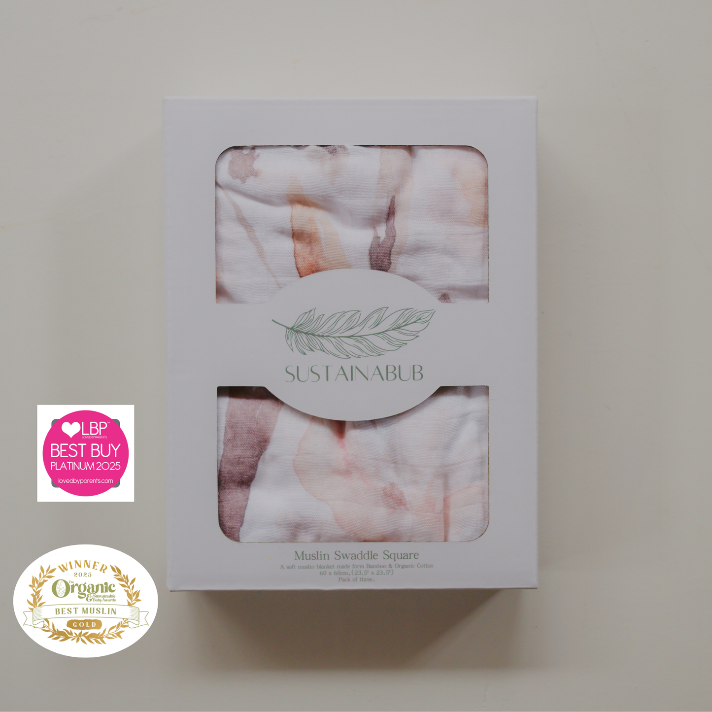 Flower Print Baby Muslins - Pack of Three (60x60cm)