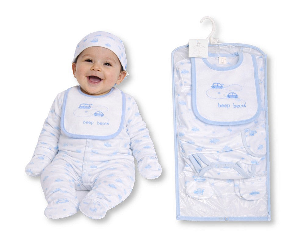 My Little Chick Baby Boys 5 Pieces Layette Gift Set - Broom, Broom