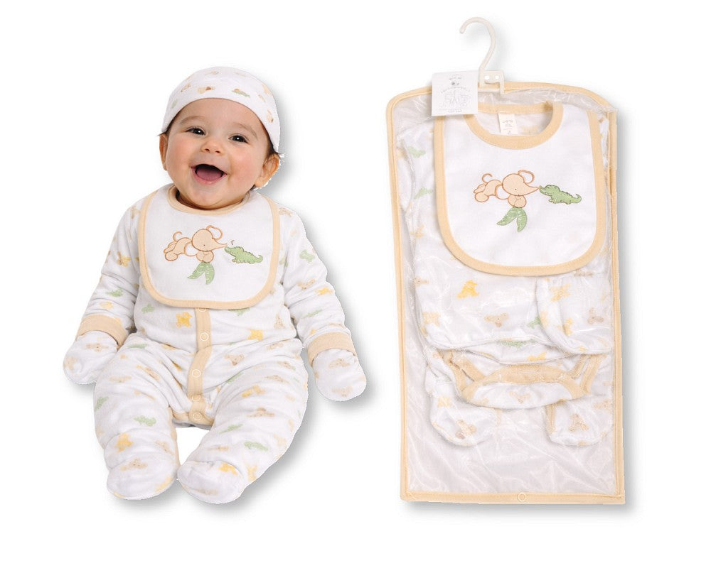 My Little Chick Baby 5 Pieces Layette Gift Set - Elephant and Crocodile