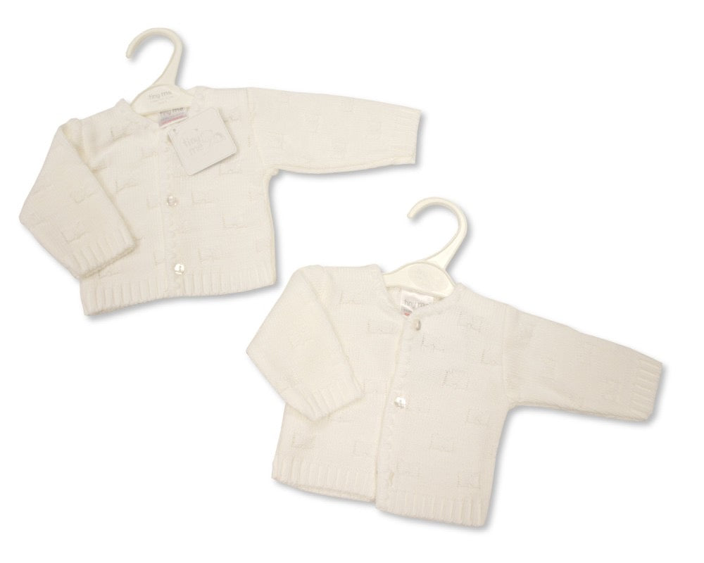 Tiny Chick Premature Unisex Knitted Cardigan - Cream