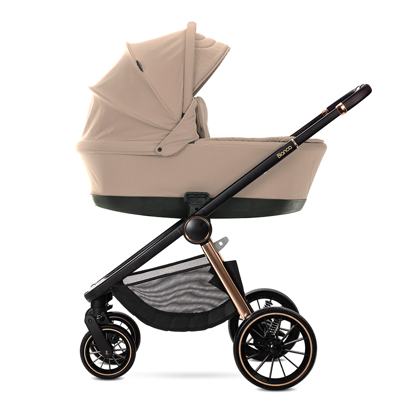 Lorelli Bianca 3in1 Travel System - Beige Warm Includes Aria Luxe Car Seat and Rain Cover