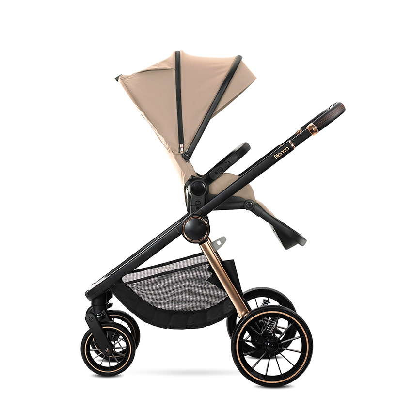 Lorelli Bianca 3in1 Travel System - Beige Warm Includes Aria Luxe Car Seat and Rain Cover