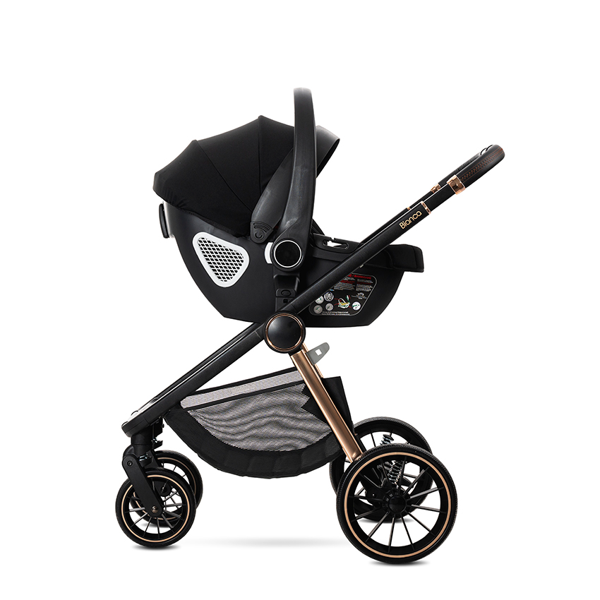Lorelli Bianca 3in1 Travel System - Beige Warm Includes Aria Luxe Car Seat and Rain Cover