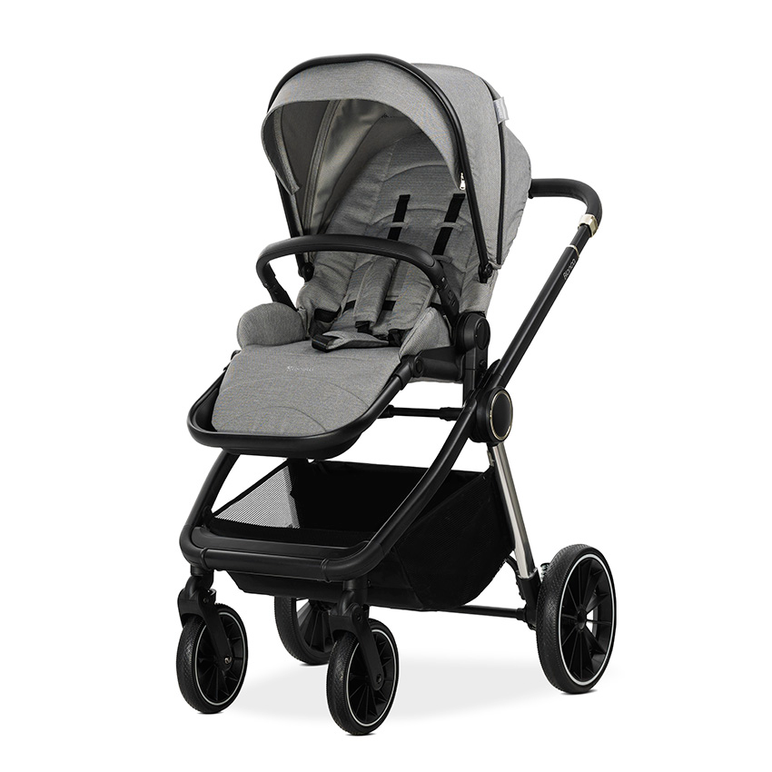 Lorelli Bianca 3in1 Travel System - Grey Includes Aria Luxe Car Seat and Rain Cover