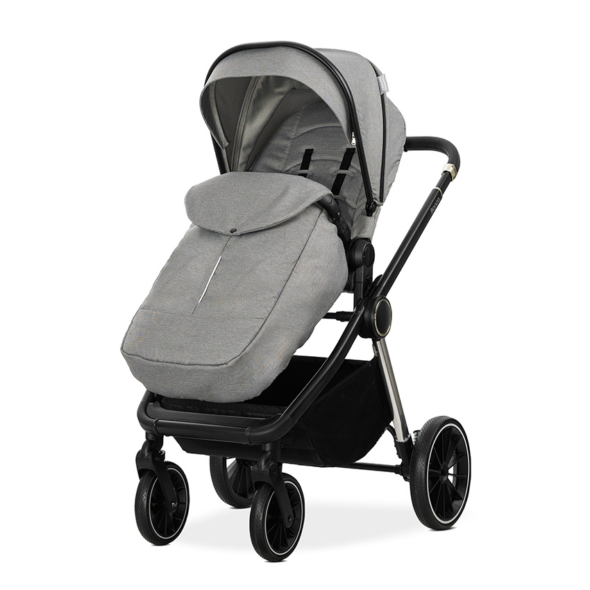 Lorelli Bianca 3in1 Travel System - Grey Includes Aria Luxe Car Seat and Rain Cover