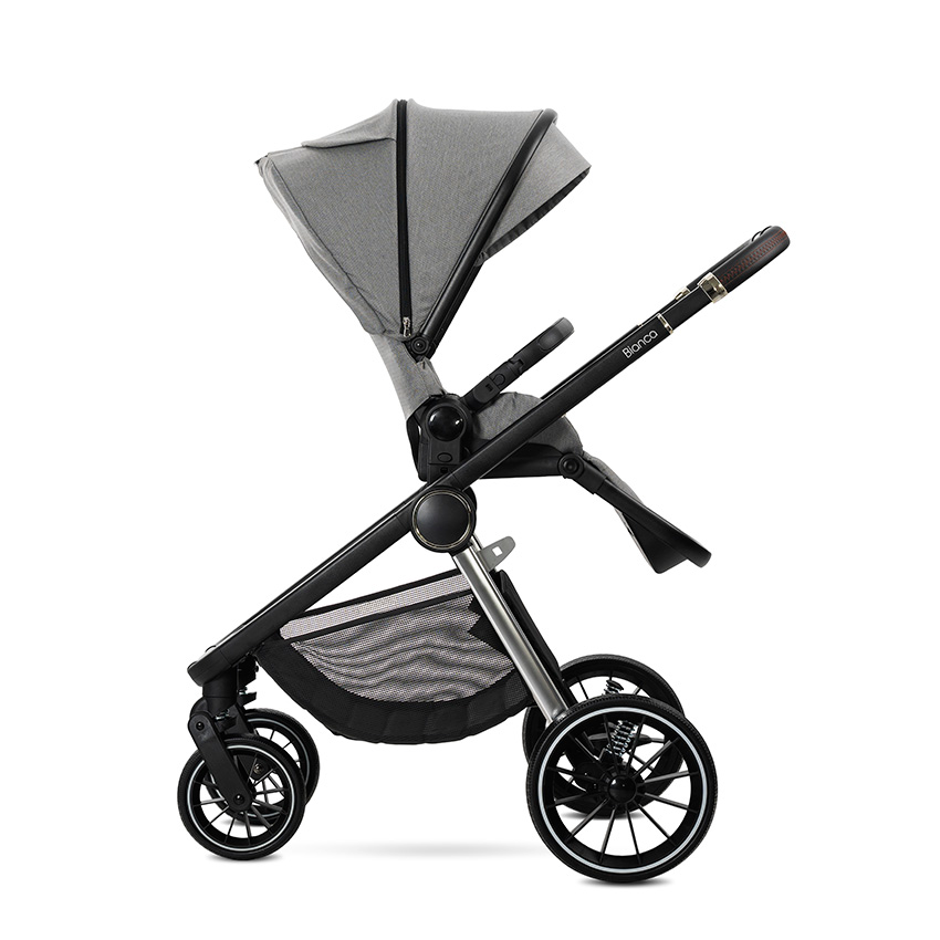 Lorelli Bianca 3in1 Travel System - Grey Includes Aria Luxe Car Seat and Rain Cover