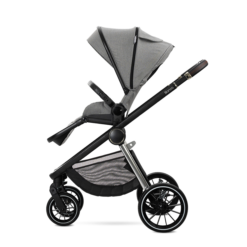Lorelli Bianca 3in1 Travel System - Grey Includes Aria Luxe Car Seat and Rain Cover