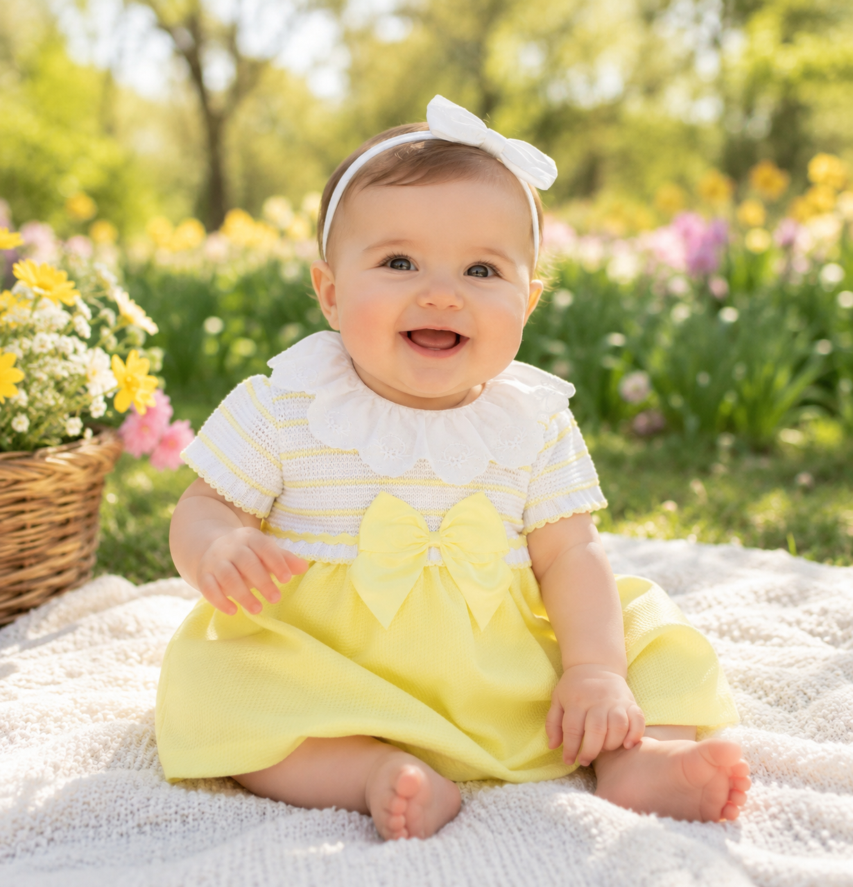 Pex Tabitha Dress Lemon/White