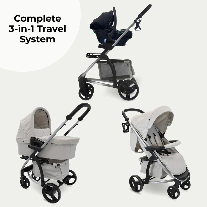 My Babiie MB200i 3-in-1 Travel System with i-Size Car Seat - Oatmeal