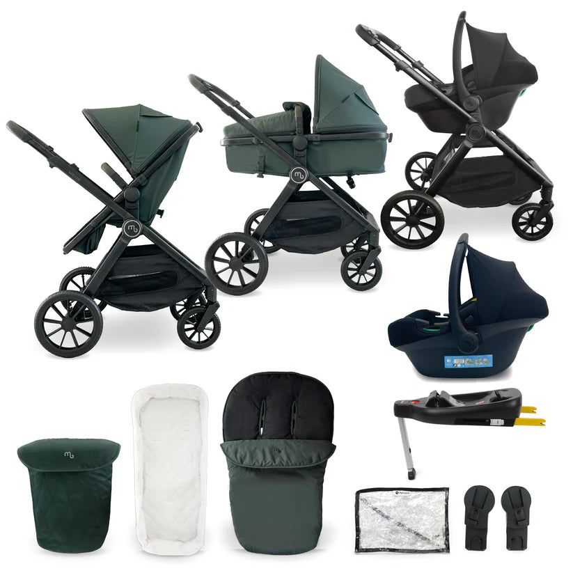 My Babiie MB220 3-in-1 Travel System with Base - Forest Green