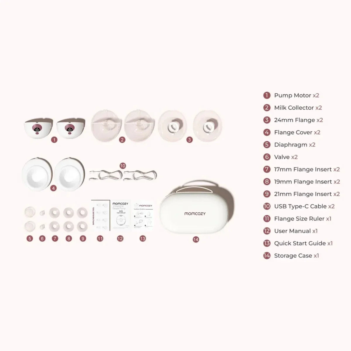 Momcozy M5 Smart Wearable Electric Breast Pump Double - Gray
